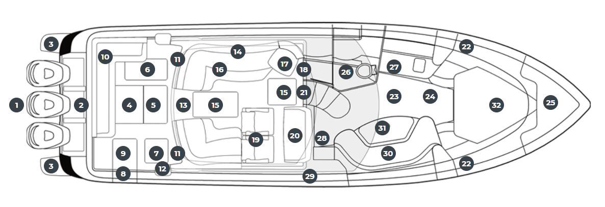 INTREPID 410 EVO DECKPLAN
